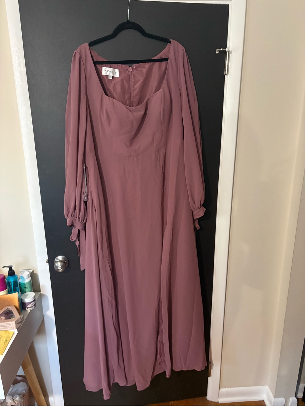 Azazie Leonia Amethyst Long Sleeve Maxi Dress